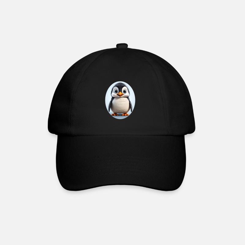 Pinguin - Baseballkappe - Schwarz/Schwarz