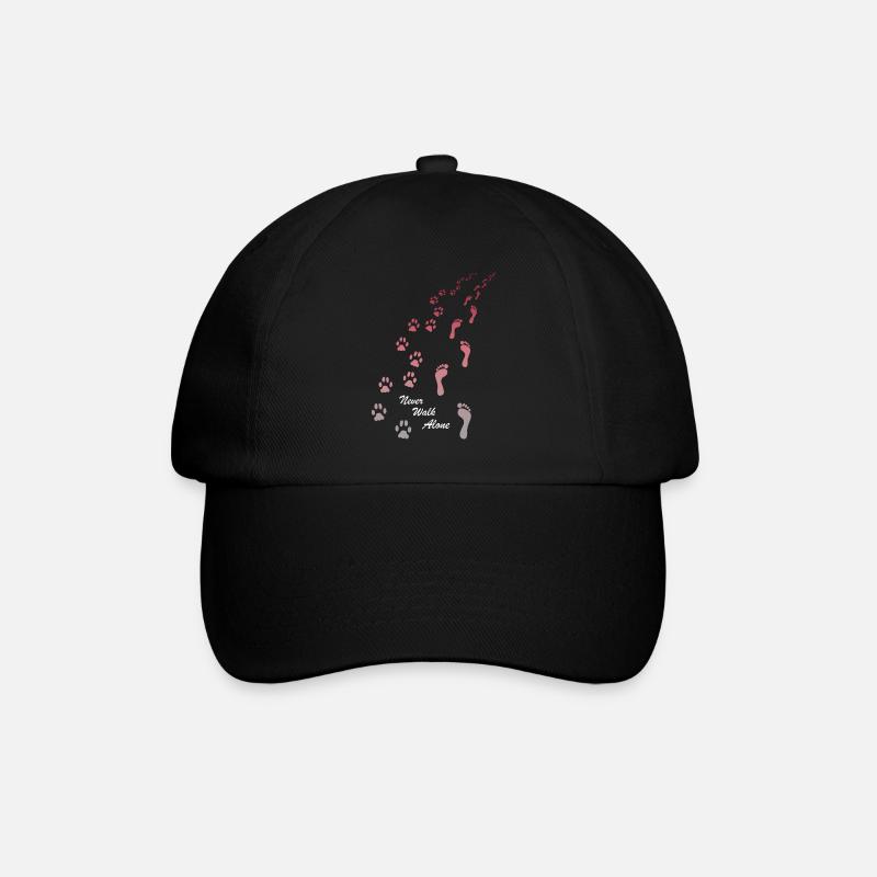 Conception de chien avec graphique de chien Never Walk Alone - Casquette classique - noir/noir