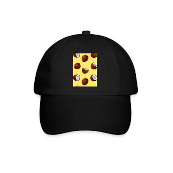 Kokosnuss-Muster - Baseballkappe - Schwarz/Schwarz - Vorne