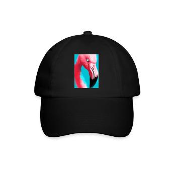Flamingo-Kopf - Baseballkappe - Schwarz/Schwarz - Vorne