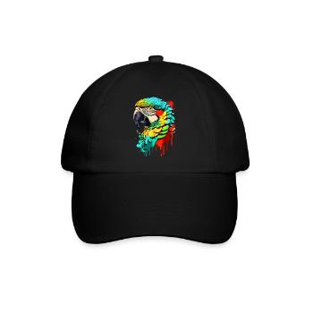 Perroquet coloré - Ara Perroquet - Oiseaux exotiques - Casquette classique - noir/noir - Devant