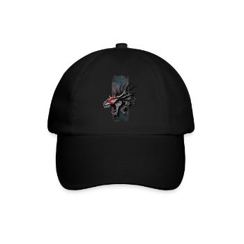 Inferno's Roar: Dragon with Red Eyes - Baseball Cap - black/black - Front