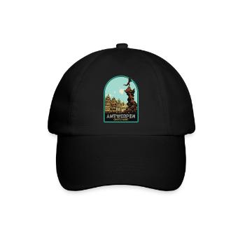 Picturesque illustration of the Grand Place - Baseball Cap - black/black - Front