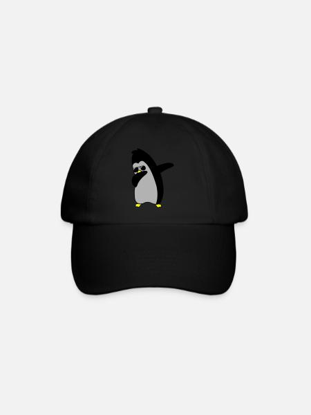 pinguin dabbing 02 - Baseballkappe - Schwarz/Schwarz