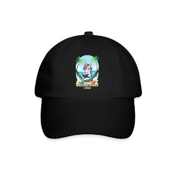 Unicorn with book - Baseball Cap - black/black - Front