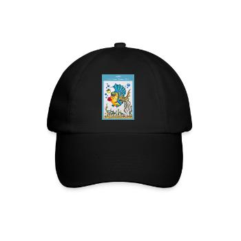 Eileen der leuchtende Fisch - Baseballkappe - Schwarz/Schwarz - Vorne