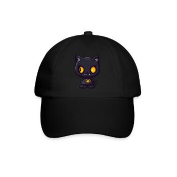Cat Halloween Funny Comic - Baseball Cap - black/black - Front