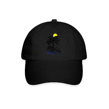 Palm Tree Holidays Beach Summer - Baseball Cap - black/black - Front
