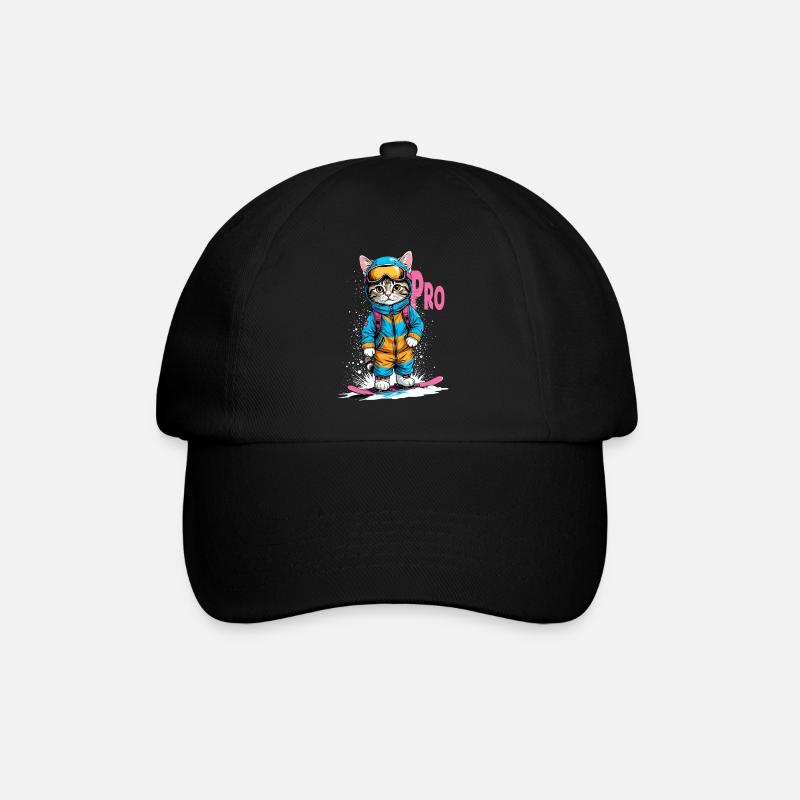 Snowboarding Kitty Pro - Baseballkappe - Schwarz/Schwarz