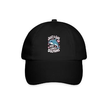 Mignon dauphin disant filles femmes - Casquette classique - noir/noir - Devant