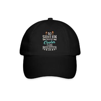 So sieht ein richtig cooler Flugbegleiter aus - Baseballkappe - Schwarz/Schwarz - Vorne