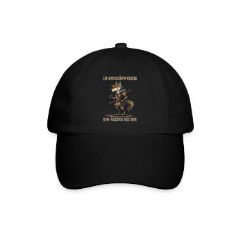Rotkäppchen - Ich bin gleich bei Dir - deutsch - Baseballkappe - Schwarz/Schwarz - Vorne
