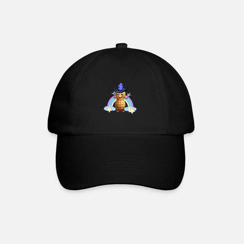 Erdnuss Regenbogen Kinder Kind Erdnüsse Baby - Baseballkappe - Schwarz/Schwarz