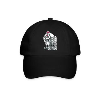 Lustiger lokaler Eierhändler Hühnerdesign - Baseballkappe - Schwarz/Schwarz - Vorne