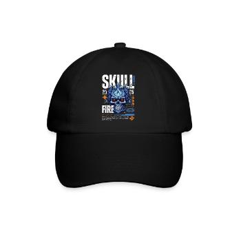 Blue Skull White - Baseball Cap - black/black - Front