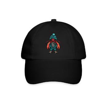 Hummer Krebs Lustig Winter - Baseballkappe - Schwarz/Schwarz - Vorne
