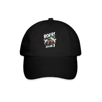 3ème anniversaire 3 ans Dino Monster Truck Fan - Casquette classique - noir/noir - Devant