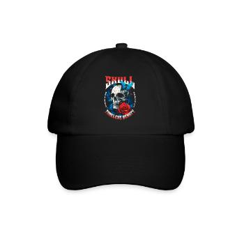 Totenkopf Totenschädel Schmetterling Rose Blume - Baseballkappe - Schwarz/Schwarz - Vorne