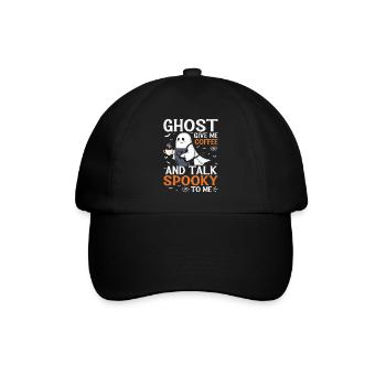 Spooky Ghost Coffee Talk T-Shirt - Baseball Cap - black/black - Front