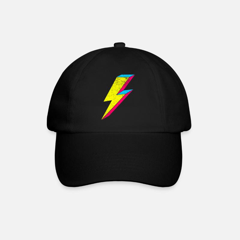 Design éclair néon années 70-80 - Casquette classique - noir/noir