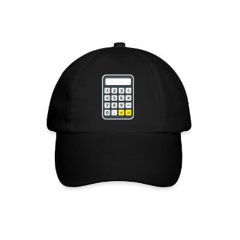 Taschenrechner Kostüm Karneval Fasching Nerd  - Baseballkappe - Schwarz/Schwarz - Vorne