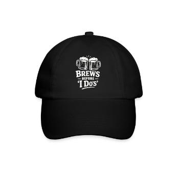 JGA Shirt Männer Bier – Brews Before I Do - Baseballkappe - Schwarz/Schwarz - Vorne
