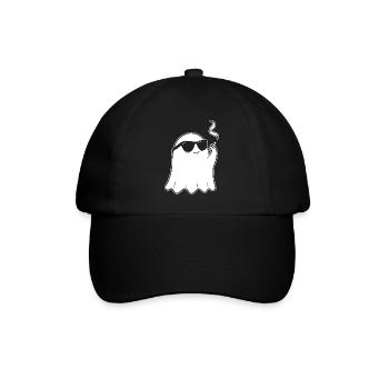 Gespenst Zigarette Sonnenbrille Rauchen Geist - Baseballkappe - Schwarz/Schwarz - Vorne
