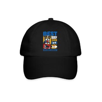 Best Buddy Ever Dog Lover Design - Baseballkappe - Schwarz/Schwarz - Vorne