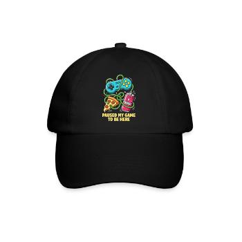 Ich habe mein Spiel für dich pausiert - Baseballkappe - Schwarz/Schwarz - Vorne