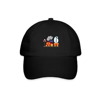 Endlich 6 Jahre sechster Geburtstag - Baseballkappe - Schwarz/Schwarz - Vorne