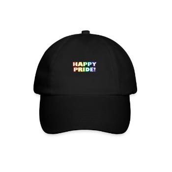 Happy Gay Pride Regenbogen LGBTQ - Baseballkappe - Schwarz/Schwarz - Vorne