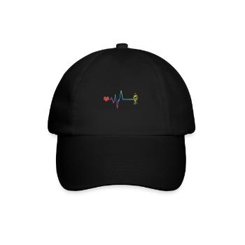 Fire Hydrant Pulse Heartbeat Fire Brigade - Baseball Cap - black/black - Front