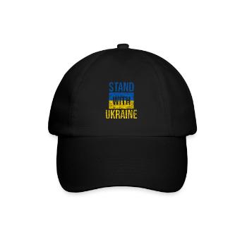 Stand with ukraine grunge - Baseballkappe - Schwarz/Schwarz - Vorne