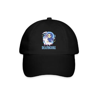 Lustig Deathcore Niedlicher Sensenmann Einhorn - Baseballkappe - Schwarz/Schwarz - Vorne