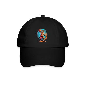 Cat Basketball - Baseball Cap - black/black - Front
