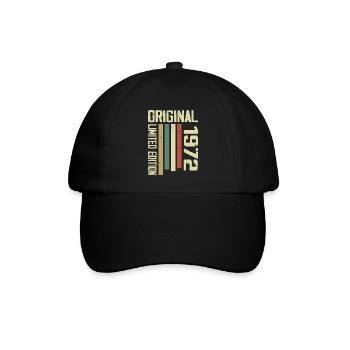 Retro 1972 cadeau 52e anniversaire Vintage 1972 - Casquette classique - noir/noir - Devant