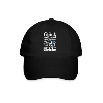 Glück kann man nicht kaufen, aber einen Strandkorb - Baseballkappe - Schwarz/Schwarz - Vorne