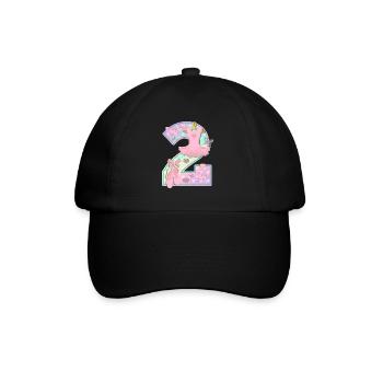 Ballerine 2ème fête d’anniversaire numéro 2 - 2 ans - Casquette classique - noir/noir - Devant