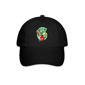 Football 6th birthday party number 6 - 6 years - Baseball Cap - black/black - Front