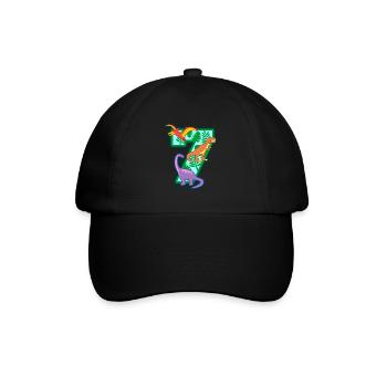 Dinosaure 7ème fête d’anniversaire numéro 7 - 7 ans - Casquette classique - noir/noir - Devant