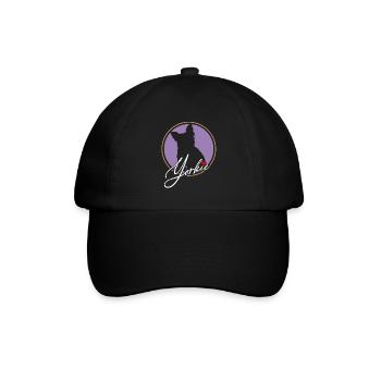 Yorkshire Terrier in colored circle with red heart - Baseball Cap - black/black - Front