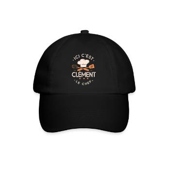 Clément Chef Ici c est Clement le chef cuisinier - Casquette classique - noir/noir - Devant