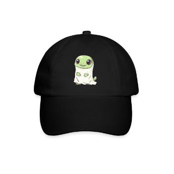 Lizard Halloween Comic Ghost - Baseball Cap - black/black - Front