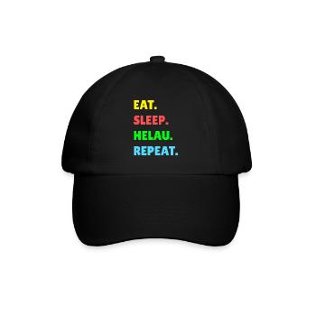Helau Fasching Kostüm Verkleidung - Baseballkappe - Schwarz/Schwarz - Vorne