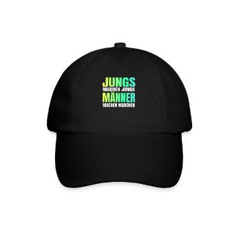 Jungs machen Jungs Männer machen Mädchen - Baseballkappe - Schwarz/Schwarz - Vorne