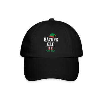 Weihnachten Bäcker Elf - Baseballkappe - Schwarz/Schwarz - Vorne