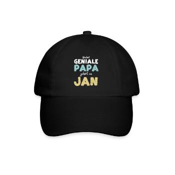 Dieser Geniale Papa Gehört Zu Jan - Baseballkappe - Schwarz/Schwarz - Vorne