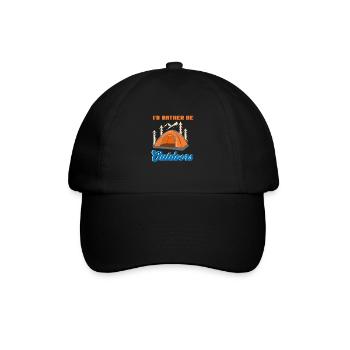 I'd Rather Be Outdoors - Baseballkappe - Schwarz/Schwarz - Vorne