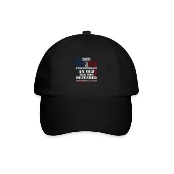 Never Underestimate An Old Man W... - Baseballkappe - Schwarz/Schwarz - Vorne