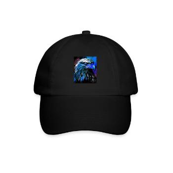 Adler Porträt - Baseballkappe - Schwarz/Schwarz - Vorne